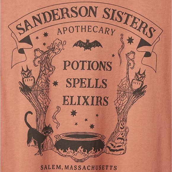 ❤️NWT VINTAGE TORRID HOCUS POCUS APOTHECARY DISNEY HALLOWEEN TEE TOP SIZE 1X - Picture 2 of 10